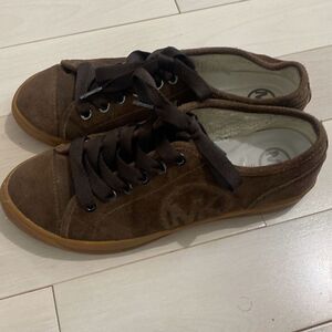 Michael Kors Women's Suede Leather Low-Top Sneakers Brown Size 7.5M